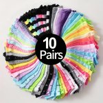 10 Pairs Candy Color Socks Soft & Comfy Ankle Socks For Gifts Women's Stockings & Hosiery