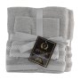 Plush 3 Piece Set - Bath Towel Hand Towel And Face Cloth - 100% Cotton - Light Grey