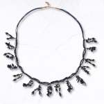 Multi String Beaded Necklace - Navy Free
