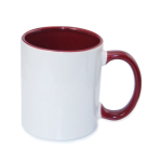 Mugs - 11OZ Coloured Inner & Handle 13 Colours - Maroon
