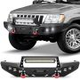 Pofenze Wj Front Bumper Compatible With 2ND Gen Grand Cherokee Wj 1999-2004 Off-road Bumper Equipped With Winch Plate 1 X 144W L