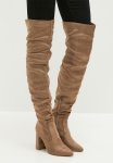 Madison Portia Block Heel Over The Knee Boot - Taupe