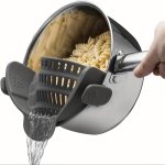 1PC Strainer Silicone Pot Strainer Adjustable Silicone Clip On Strainer For Pots Pans And Bowls Kitchen Pot Strainer Hand Held P