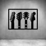 4 Guitars In Frame - Matt Black / L 600 X H 400MM