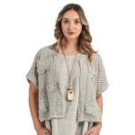 Multi Flower Crochet Cardi - Stone L xl