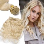 Benehair Human Hair Bundles - 20 Inch Brazilian Body Wave Weave - Platinum Blonde - Sew In Hair Extensions - Real Human Hair