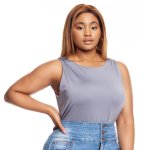 Donnay Plus Size High Neck Polyamide Bodysuit - Grey