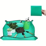 Waterproof Foldable Plant Repotting Tray - 50.8CM X 50.8CM Thickened Indoor Gardening Mat For Succulents & Potted Plants Portabl