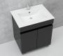 Bathroom Cabinet Floor Standing Contractor Black W61CMXD47CMXH85CM Incl Basin