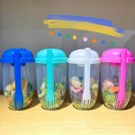 1PC Thickened Transparent Salad Cup Portable Breakfast Cup With Fork Suitable For Office