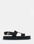 Polo Jacquard Moulded Trim Black Sandal - UK8 Black