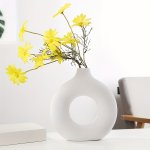 Boho Style Decorative Vase Set - Plastic Material Round Shaped Artistic Centerpiece For Home Living Room Showroom - Simple Flowe