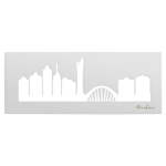 Durban Skyline White Wall Art