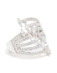 Silver Cubic Zirconia MINI Triangles Layered Ring