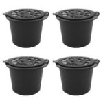 Coffee Accessories Refillable Coffee Capsule Cup Reusable Black 4PCS