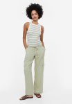 Linen-blend Cargo Trousers - Light Khaki Green