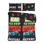 Always 3 PC Boys Comforter Set Eat Sleep Game