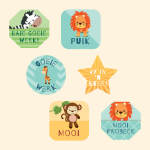 Baby Animals Merit Labels - Afrikaans