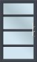 Aluminium Pivot Door Charcoal 4 Horizontal Panel S10 Reflective Glass Right Hand Opening W1200 X H2100MM