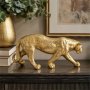 Animal Figurine Gold Leopard Walking - Large
