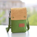 1PC Canvas 3 Layers Crossbody Simple Fashion Mobile Phone Shoulder Bag