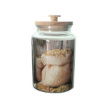Glass Jar With Wooden Lid - 21CM H X 12CM W 2.6L