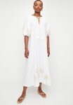 Edit Puff Sleeve Embroidery Dress - White