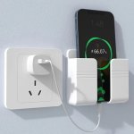 1PC Wall Mounted Phone Storage Rack Punch Free Hanging Remote Control Storage Box Bedside Hanging Shelf Household Storage And Or