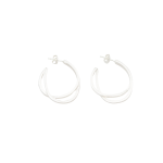 Olympic Classic Silver Hoop Earrings - Silver