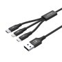 UNITEK 1.2M USB 3-IN-1 Charging Cable USB C / Micro USB / Lightning