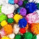 Dala Craft Pom Poms Glitter Assorted Sizes Assorted Colours