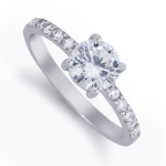 Sterling Silver Classic Cubic Zirconia Solitaire Style Ring