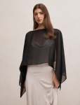 Arianna Chiffon Cape - 0 Black