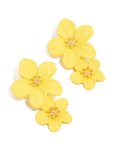 Goldair Gold Yellow Double Flower Asymmetrical Earrings