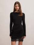 Eloise Long Sleeve Lace MINI Dress - 18 Black
