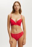 Cotton On Everyday Lace Longline Push Up 2 Bra - Cherry Pie