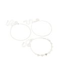 Silver Chain & Station Heart Bracelets 3-PACK