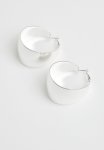 Silver Chunky Flare Hoop Earrings - Silver