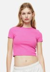 Ribbed Cropped Top - Cerise