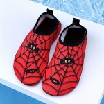Trendy Spider Pattern Beach Shoes For Boys Slip-on Sock Shoes Breathable Soft Sole Swimming Beach Water Sport Shoes Lightweight