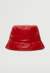 Leather Effect Bucket Hat - Red