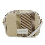 Pierre Cardin Elisse Straw Canvas Crossbody Bag - White