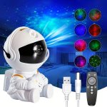 Astronaut LED Nebula Night Light With Star Projector - Remote Control 360 Rotation USB Powered - Perfect For Bedroom & Game Room