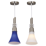 Satin Chrome Pendant With Colour Glass – PEN040