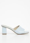 Missguided Square Toe Block Heel Mule - Baby Blue
