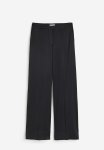 Wide Satin Trousers - Black