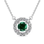 DESTINY Petal May emerald Birthstone Necklace With Swarovski Crystals