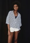 Oversized Resort Shirt - Blue Patterned