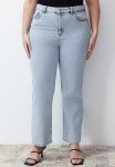 High Waist Straight Fit Jeans - Blue