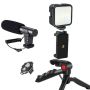 Professional Vlog Kit With Tripod LED Light Microphone And Phone Holder